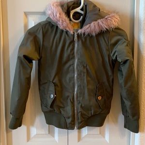 Hooded bomber jacket